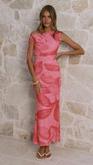 Seona Maxi Dress - Pink Floral